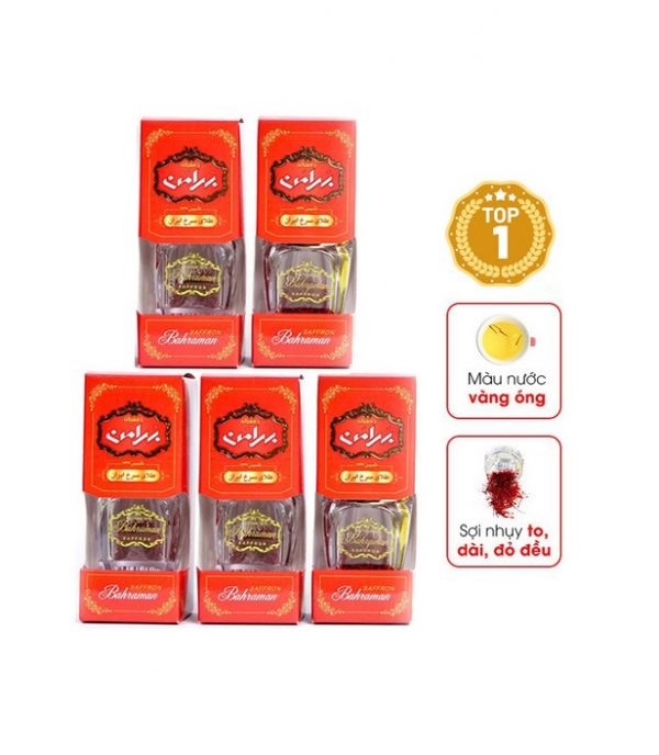 5 Hộp Saffron Bahraman – Tặng Hoa Hồng Shiraz