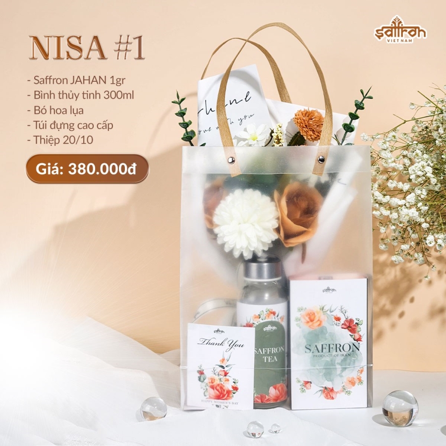 [Set quà NISA #1.1] Saffron Jahan + bình thuỷ tinh