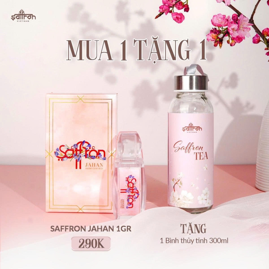 Saffron Jahan 1 Gram – Tặng bình nước saffron