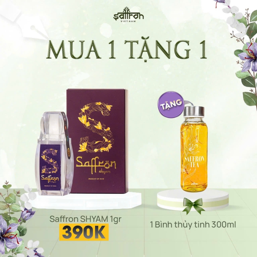 Saffron Shyam 1 Gram – Tặng bình nước saffron