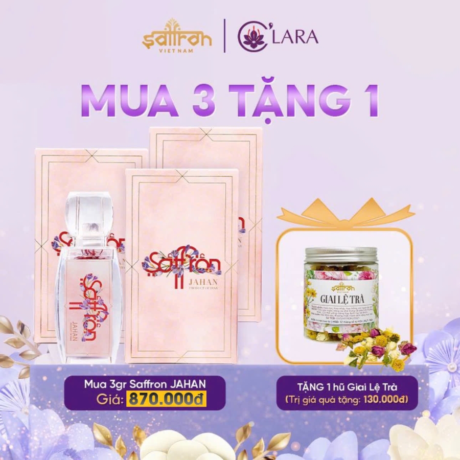 Saffron Jahan 3 Gram – Tặng Giai Lệ Trà
