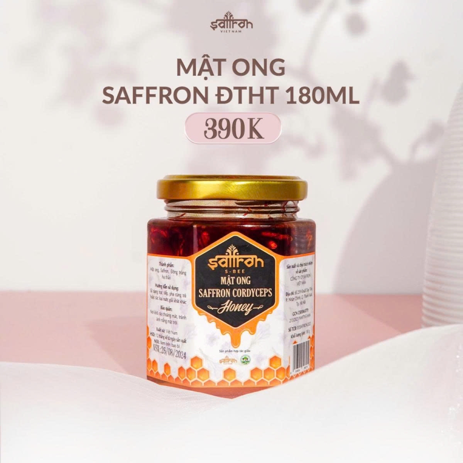 Mật ong Saffron Đông trùng hạ thảo 180ml