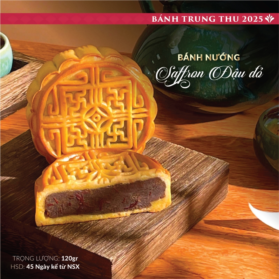 Bánh trung thu Saffron nhân đậu đỏ