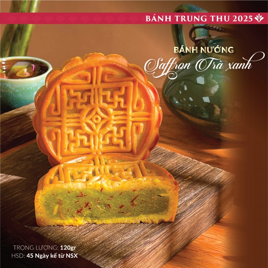 Bánh trung thu Saffron nhân trà xanh