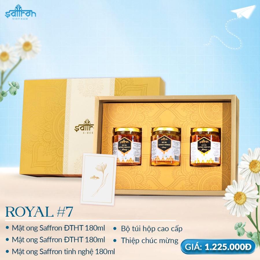 [Set quà Royal #7] Mật ong Saffron Đông trùng hạ thảo và Tinh nghệ
