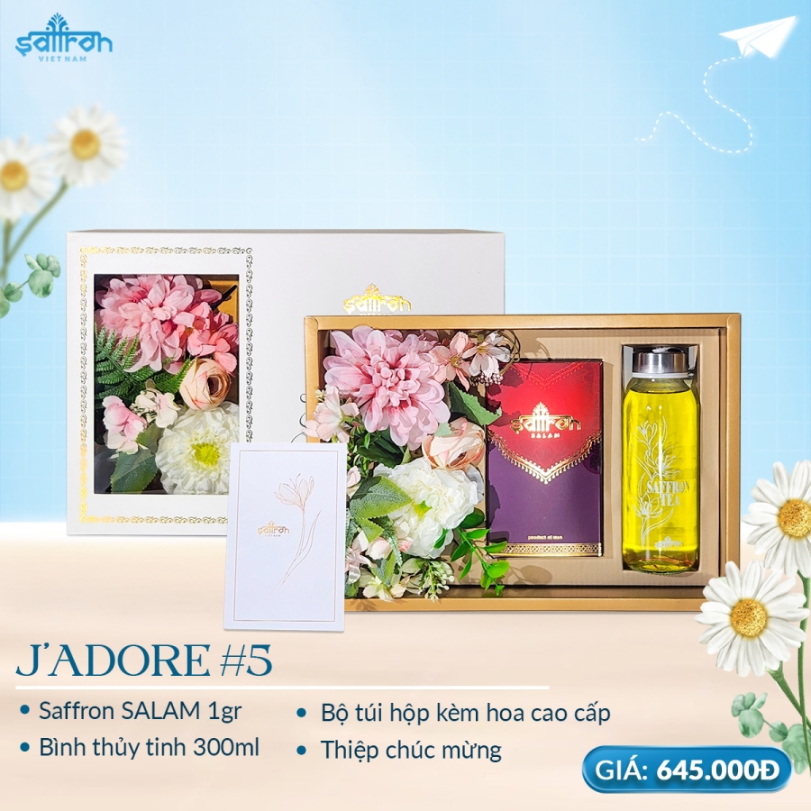 [Set quà J'Adore #5] Saffron SALAM + bình thủy tinh