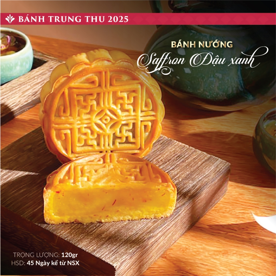 Bánh trung thu Saffron nhân đậu xanh