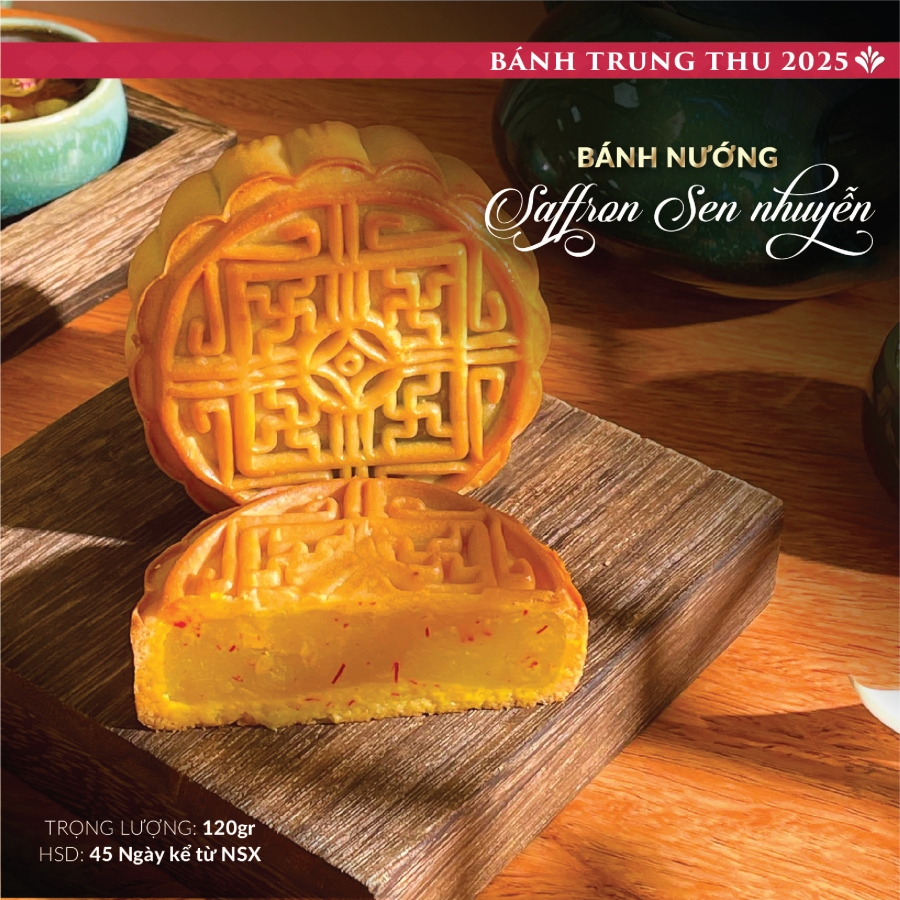 Bánh trung thu Saffron nhân sen nhuyễn