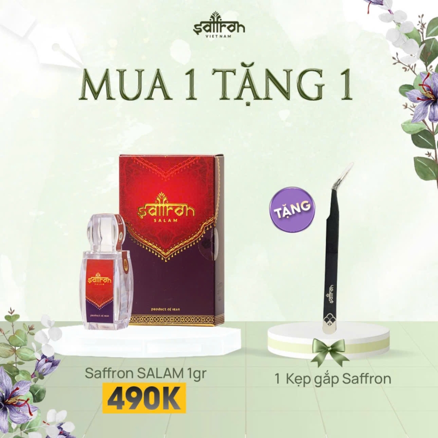 Saffron Salam 1 Gram – Tặng thêm Nhíp gắp Saffron