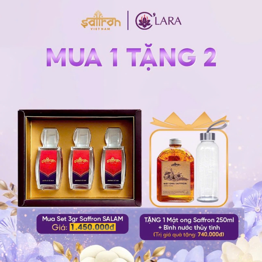 Saffron Salam 3 Gram – Tặng Mật ong Saffron cao cấp