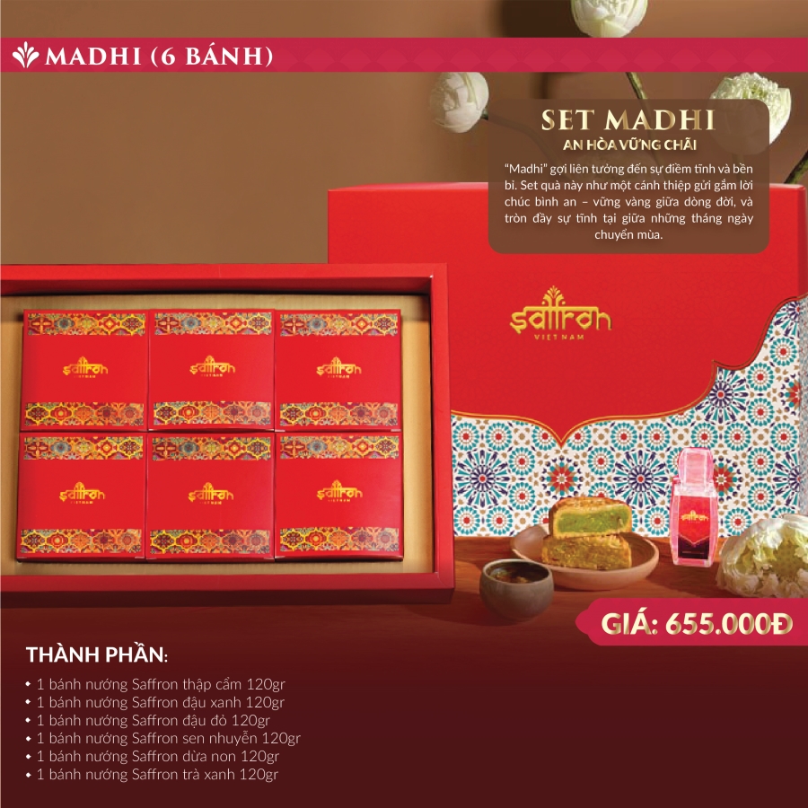 Set MADHI – Hộp quà 6 bánh trung thu cao cấp